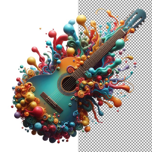 PSD vibrant melody isolado guitar splash