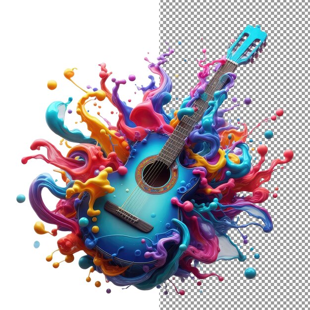 PSD vibrant melody isolado guitar splash