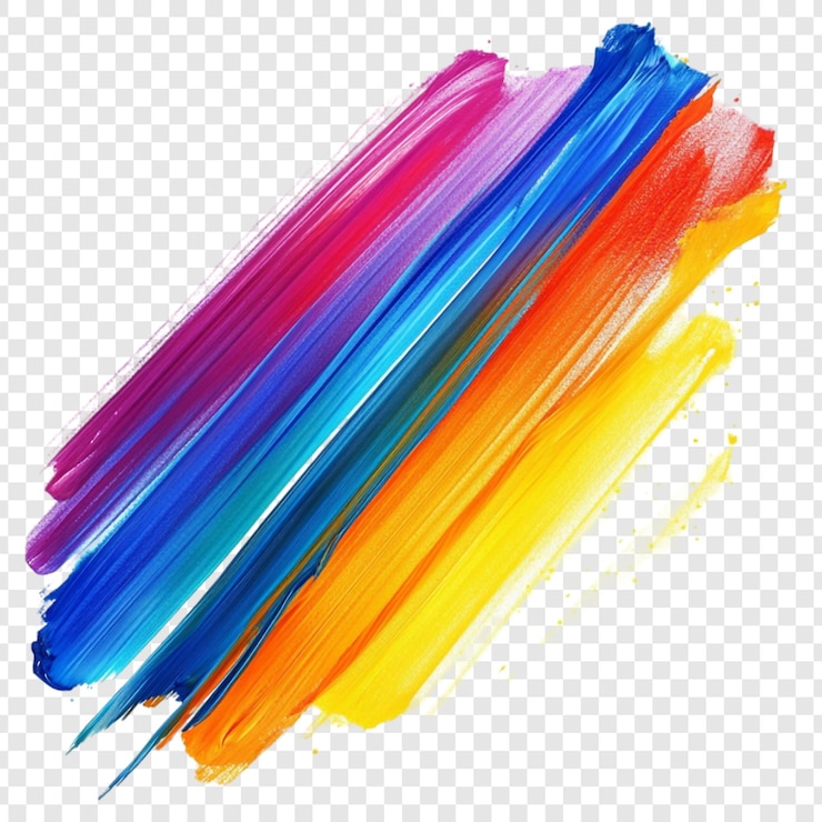 PSD vibrant rainbow paint strokes arte astratta