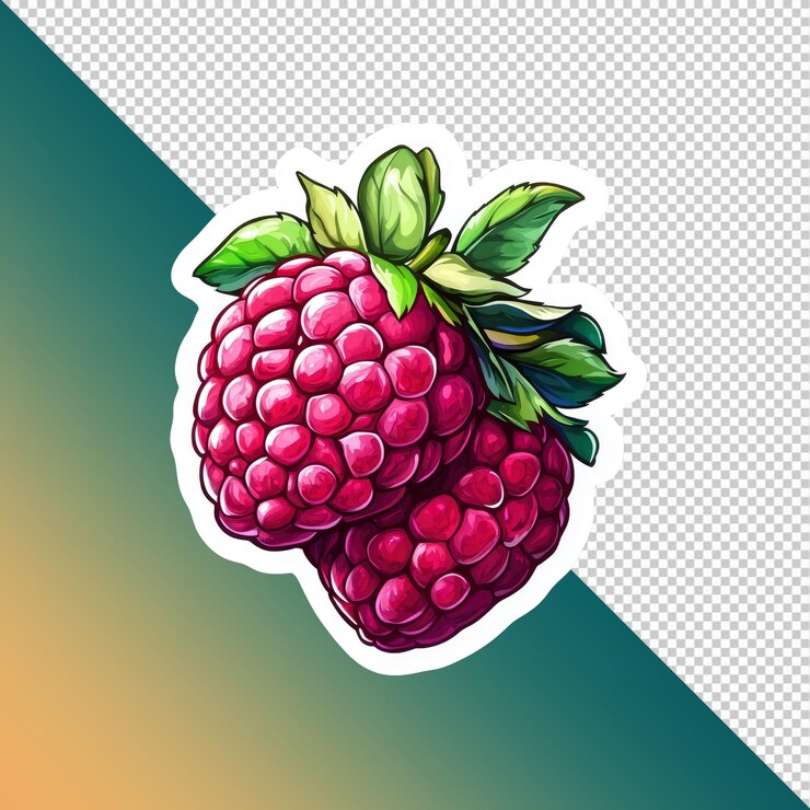 PSD vibrant raspberry duo une délicieuse illustration numérique