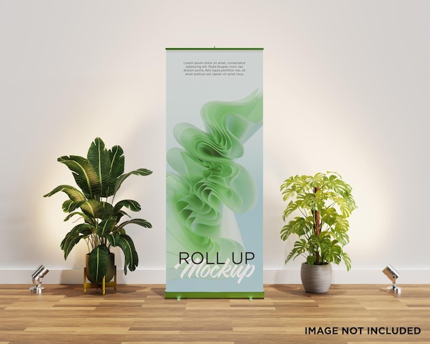 Vibrant Roll Up Banner Mockup für Werbeaktionen