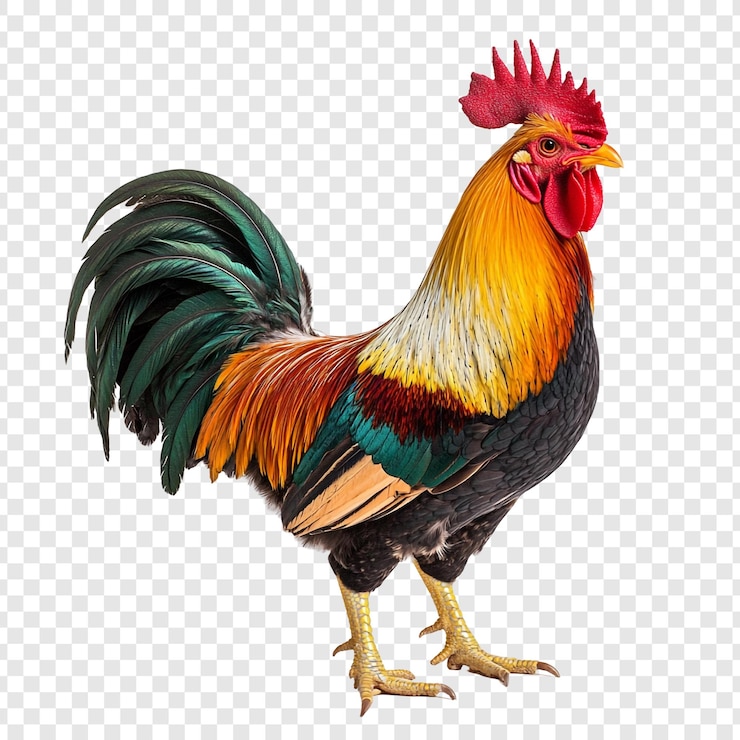 PSD vibrant rooster portrait a stunning display of plumage