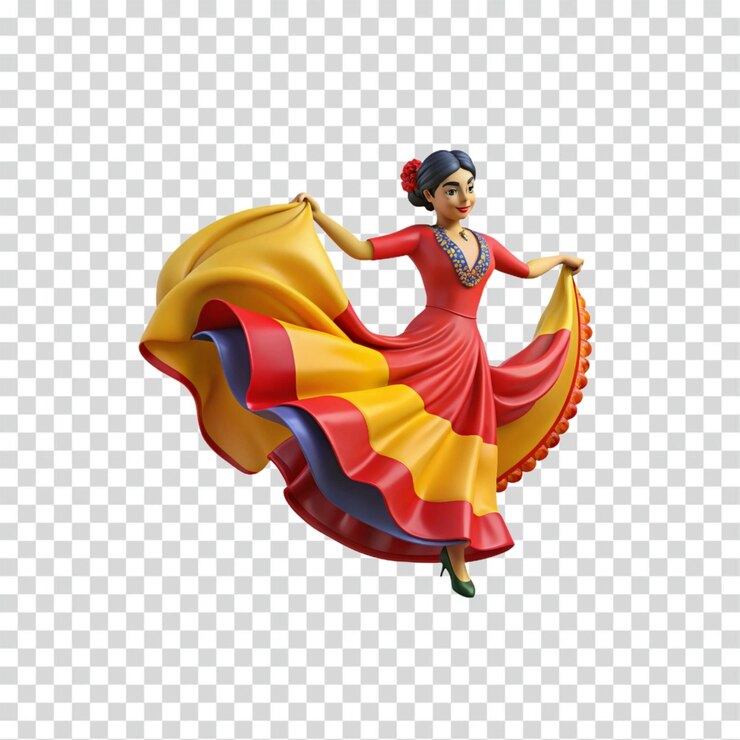PSD una vibrante bailarina de flamenco con ropa tradicional