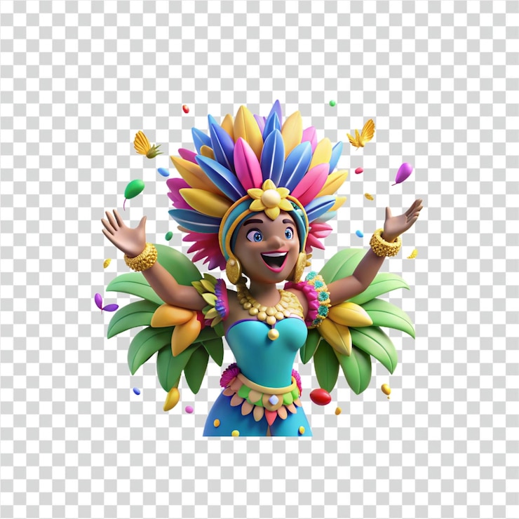 PSD vibrante celebrazione del carnevale un carattere festivo 3d
