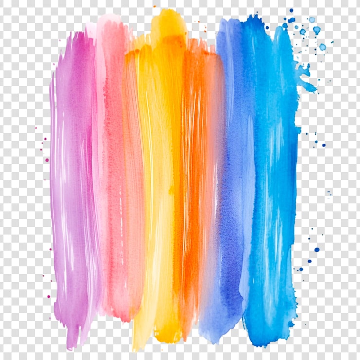 PSD vibrante diseño abstracto de salpicaduras de pintura en un fondo transparente
