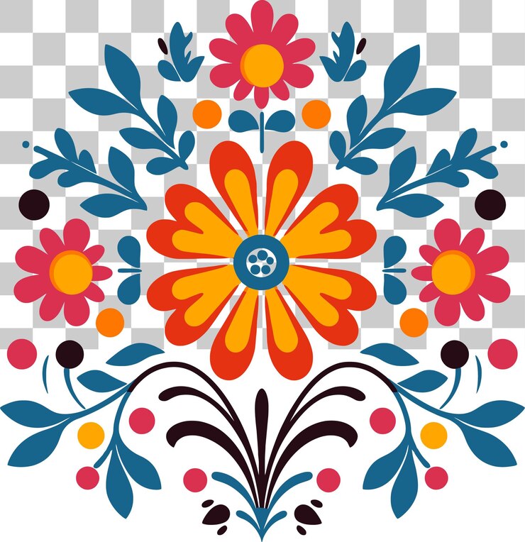 PSD el vibrante diseño floral mexicano