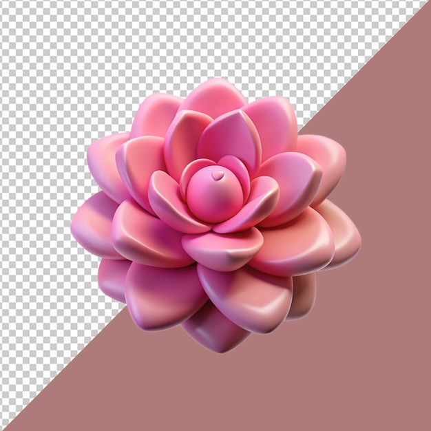 Vibrante diseño de flores rosas en 3D aisladas en un fondo transparente