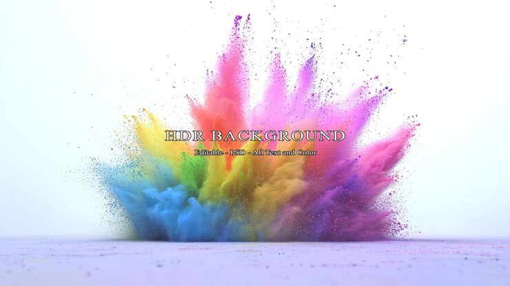 PSD la vibrante explosión del polvo del arco iris una colorida explosión de energía