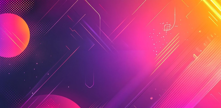PSD un vibrante fondo de gradiente púrpura a rosa con forma geométrica y líneas perfectas para crear bg