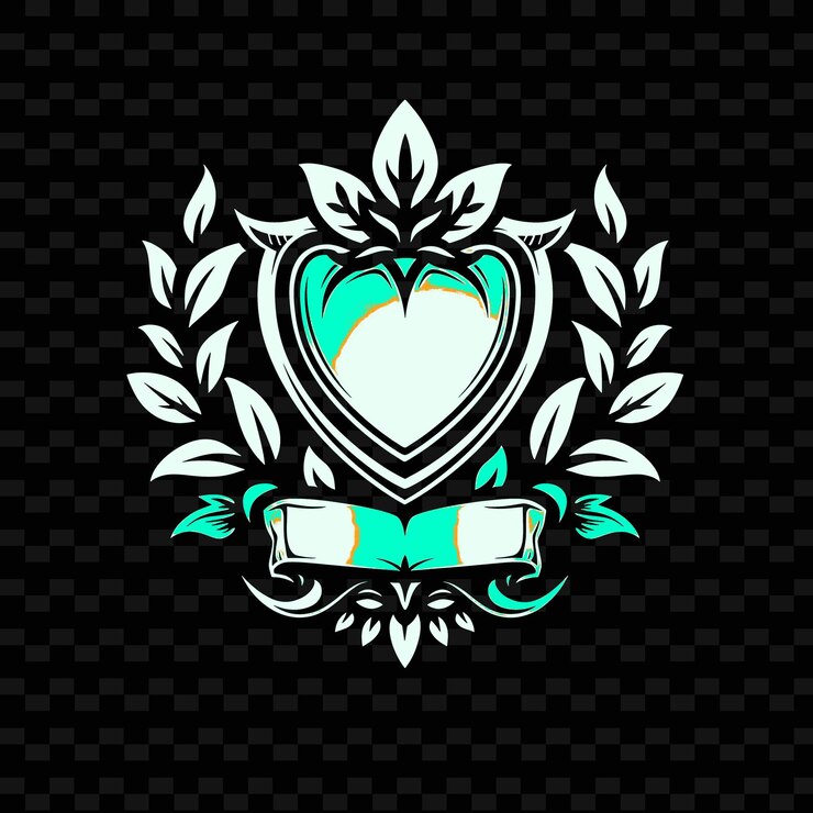 PSD vibrante logotipo de cresta naranja con hojas decorativas y un diseño vectorial creativo y minimalista