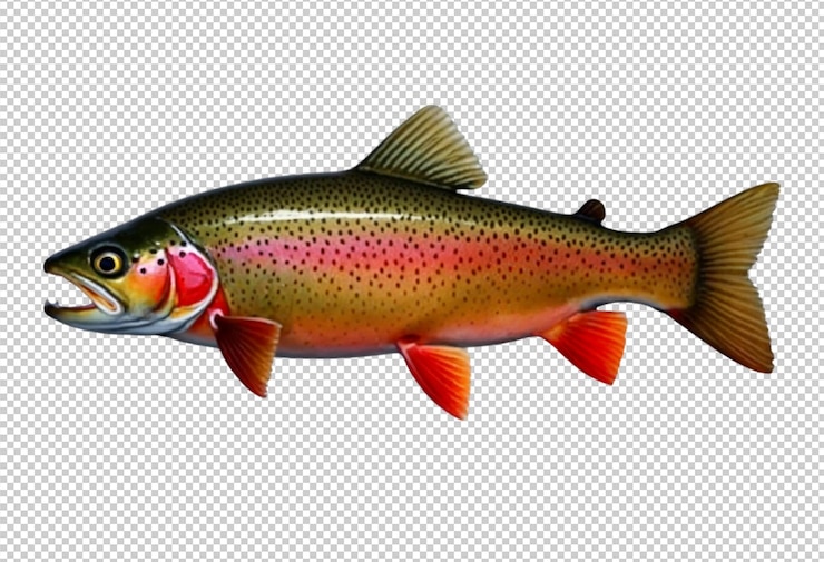 PSD una vibrante trucha arco iris se desliza png