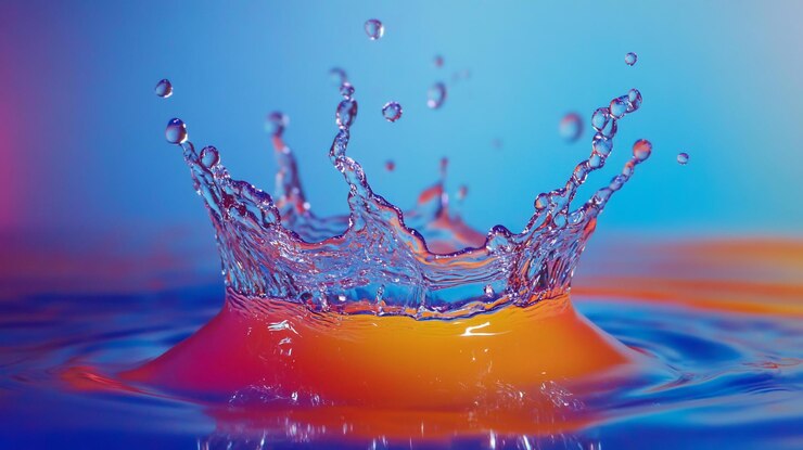 PSD vibrantes salpicaduras de agua corona coloridas ondas arte abstracto