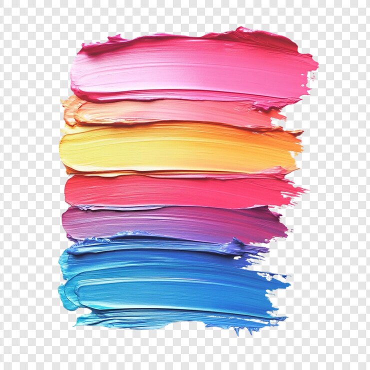 PSD vibrantes trazos de pintura coloridos arte abstracto diseño de fondo textura paleta cosméticos maquillaje sombras colores de verano tonos arco iris brillantes