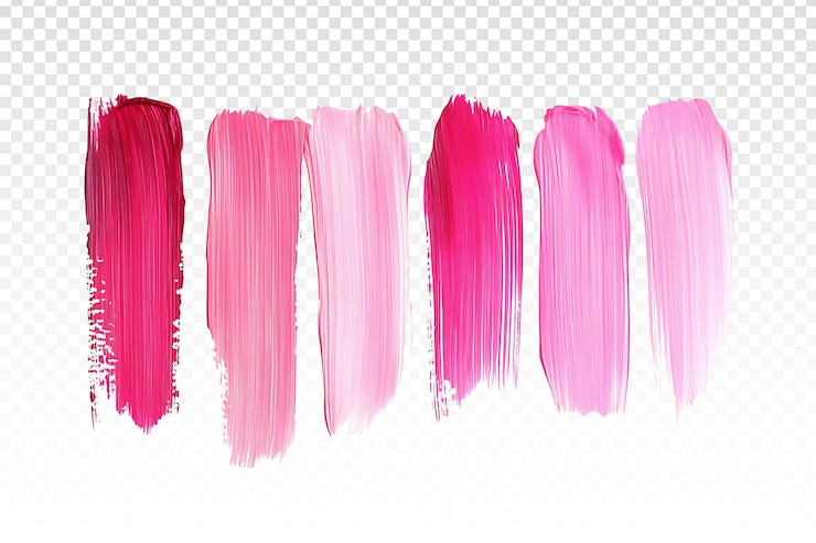 PSD vibrantes trazos de pintura rosa sobre un fondo blanco
