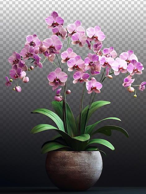 Vibranti orchidee in vaso con stupefacenti dettagli ad alta risoluzione