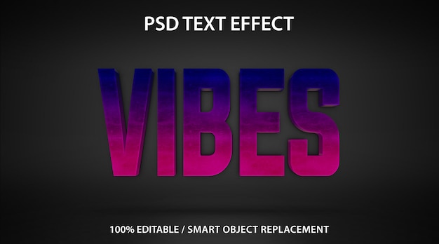 PSD vibrations d'effet de texte modifiables