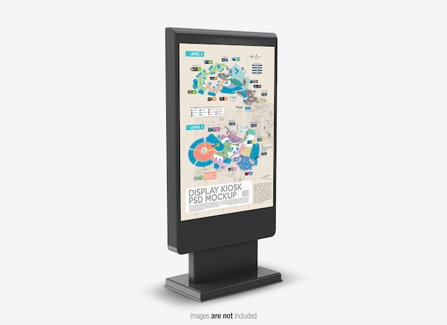 Vicino sul display Kiosk Mockup isolato