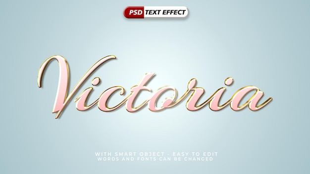 Victoria 3d-text-effekt im stil