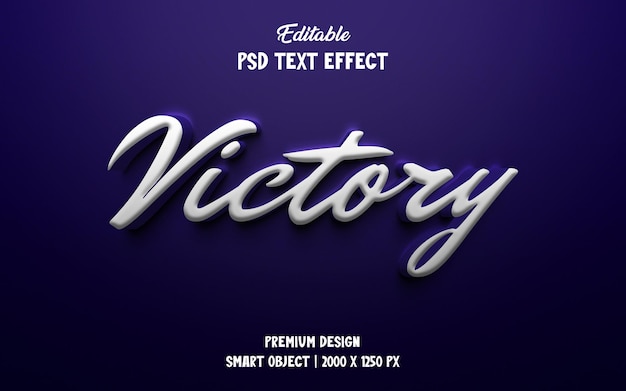 PSD victoria efecto de texto editable 3d