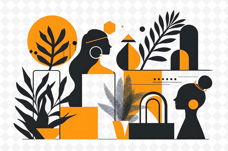 PSD los videntes interpretan los presagios el diseño es minimalista y geométrico ilustración plana arte temático del festival
