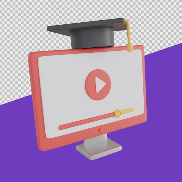 Video learning online 3d education ilustrações