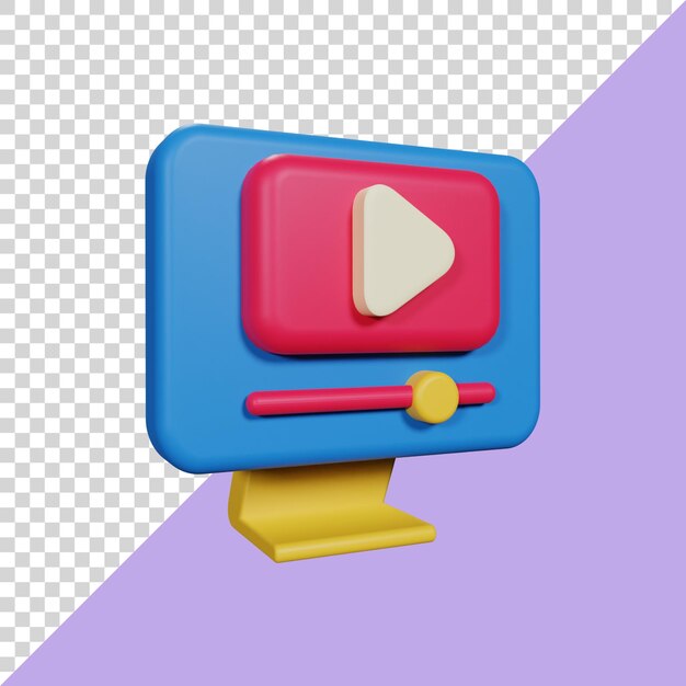 video player 3d icon illustration