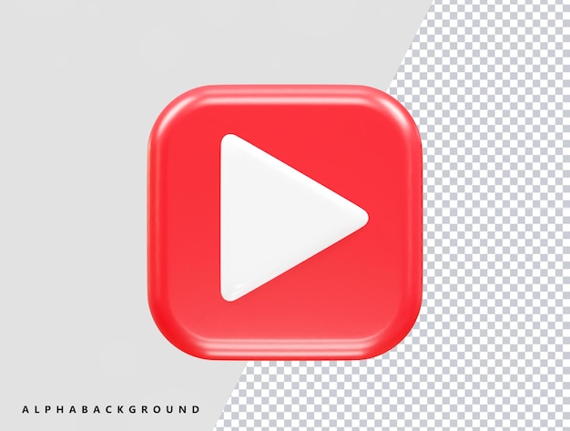 video player icon vector 3d rendering
