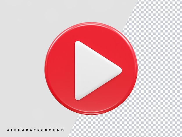 Video-Player-Symbol 3D-Illustrationsvektor transparentes Element