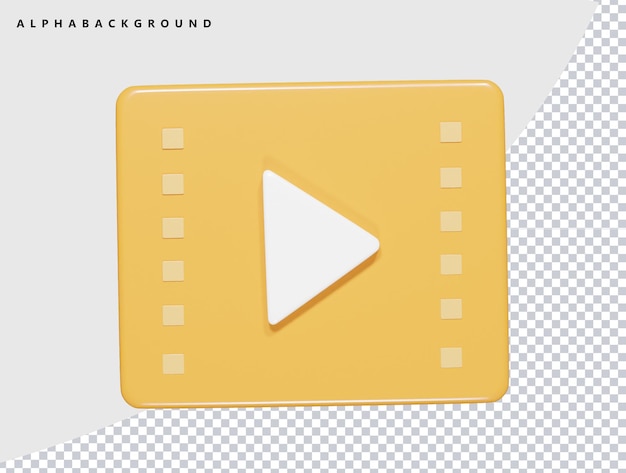 PSD video-symbol 3d-rendering-illustration