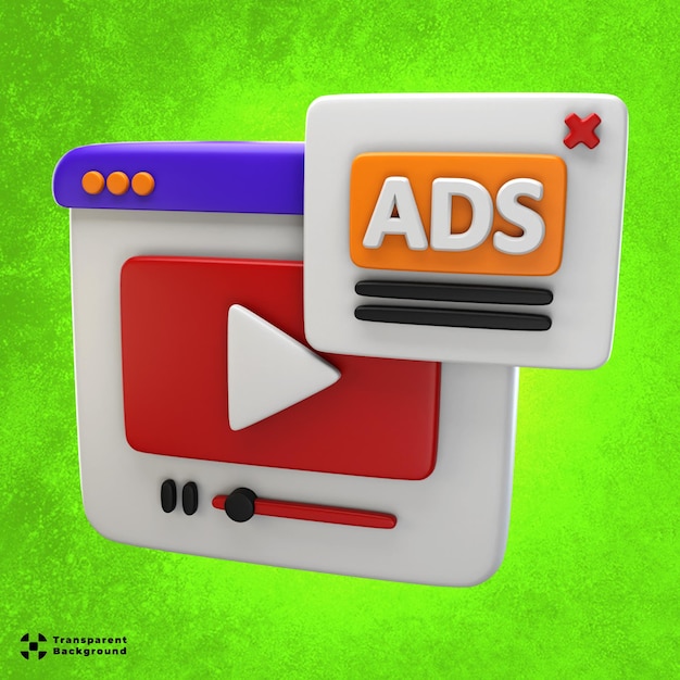 Video-Werbung 3D-Symbol