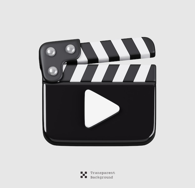 PSD videoplayer isoliert allgemeines ui-icon-set-konzept 3d-render-illustration