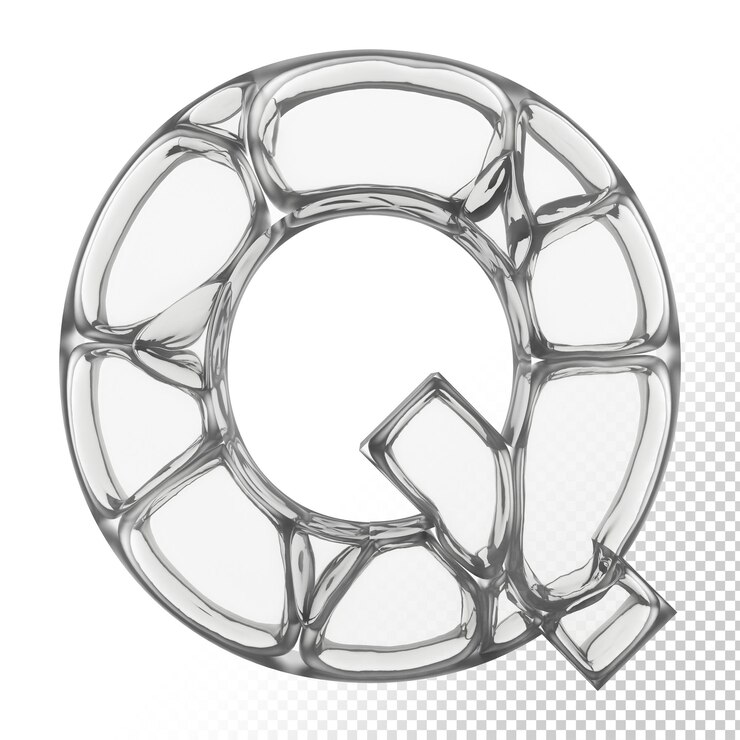 PSD vidrio aislado 3d letra q