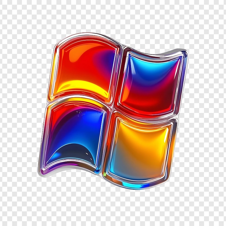 PSD vidrio de colores ventana de microsoft cantar aislado en un fondo transparente