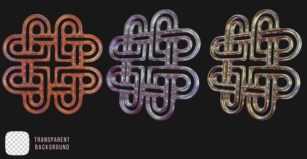 Vidrio de dispersión Psd y2k forma abstracta renderizado en 3D