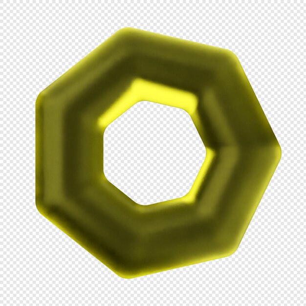 vidrio geométrico 3D de color amarillo claro