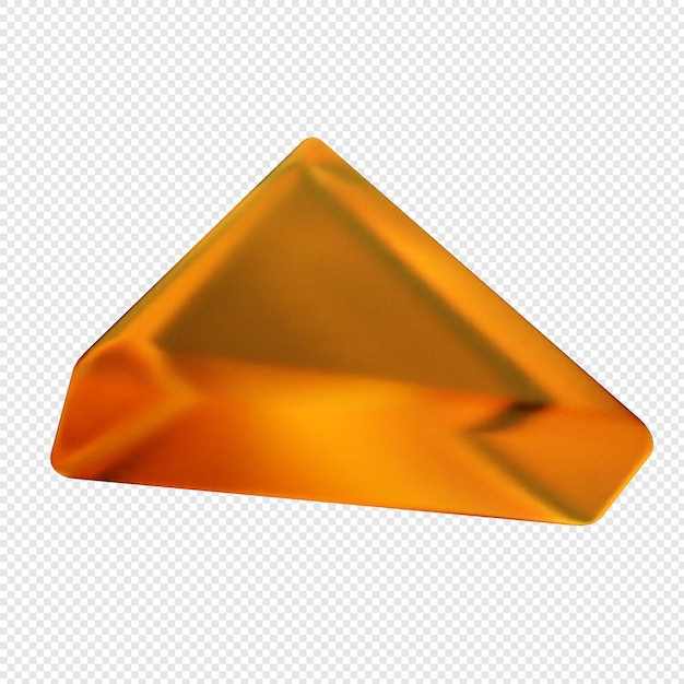 vidrio geométrico 3D de color amarillo suave