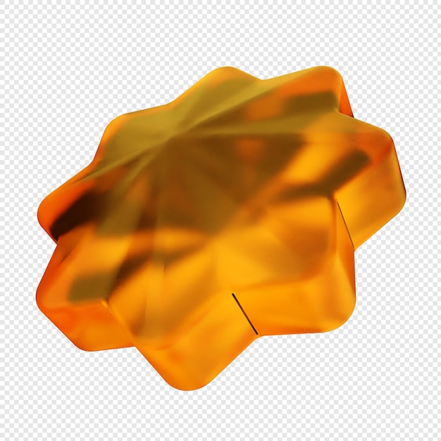 vidrio geométrico 3D de color amarillo suave
