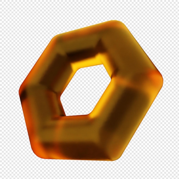 vidrio geométrico 3D de color amarillo suave