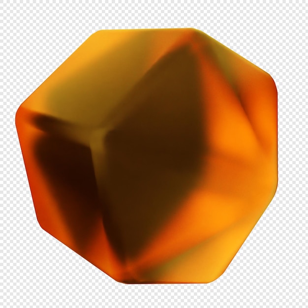 vidrio geométrico 3D de color amarillo suave
