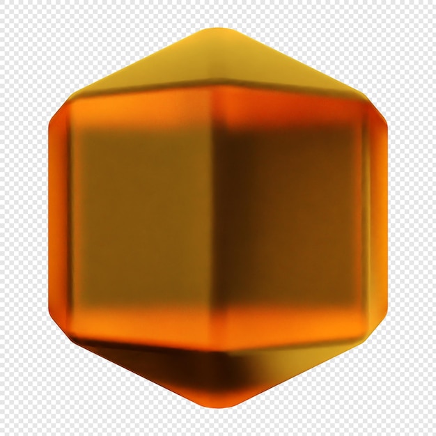 vidrio geométrico 3D de color amarillo suave