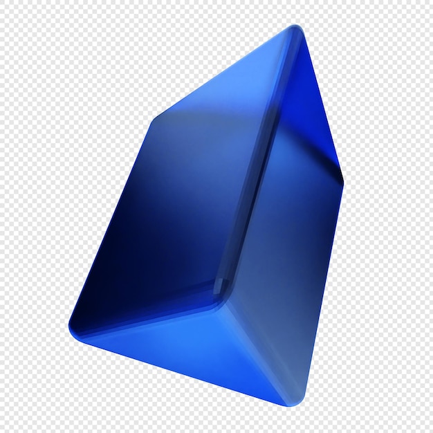 vidrio geométrico en 3D de color azul oscuro