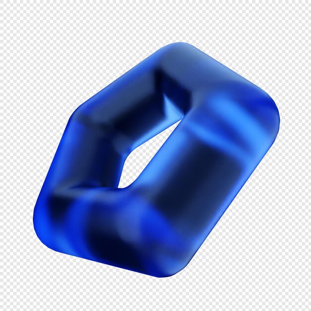 vidrio geométrico en 3D de color azul oscuro