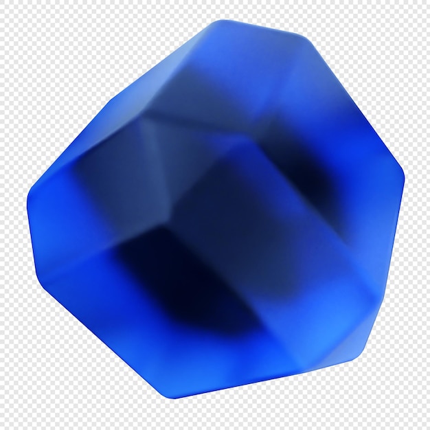 vidrio geométrico en 3D de color azul oscuro