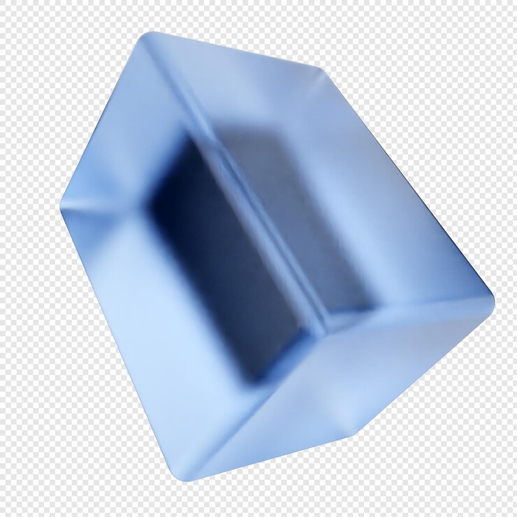 PSD vidrio geométrico 3d de color azul suave
