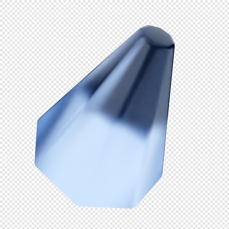 PSD vidrio geométrico 3d de color azul suave