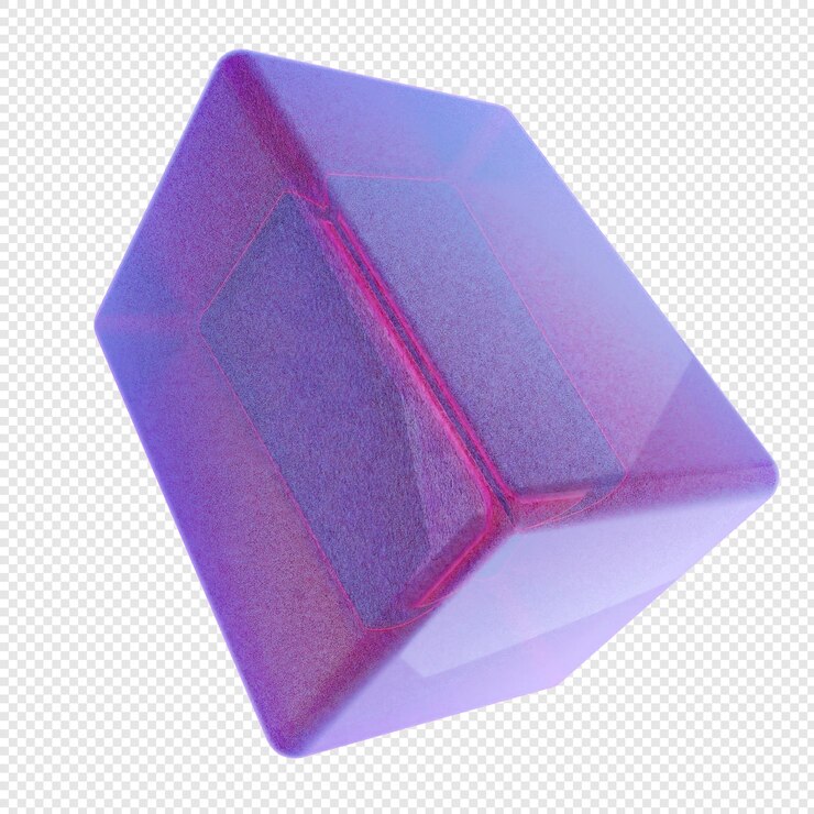PSD vidrio geométrico en 3d de color púrpura