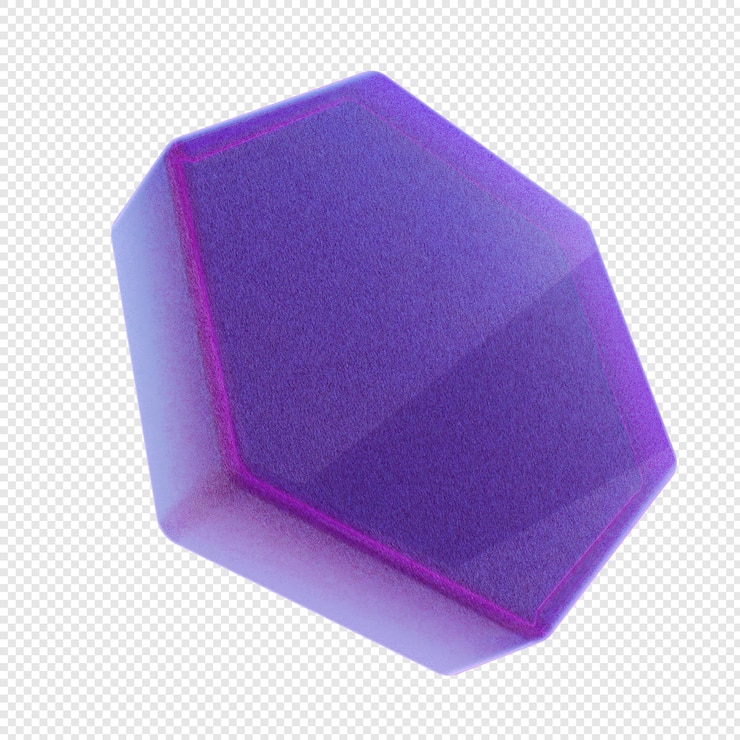 PSD vidrio geométrico en 3d de color púrpura