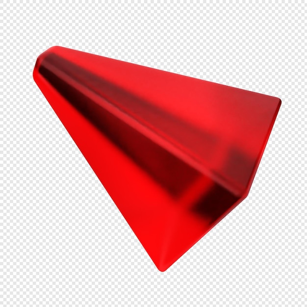 vidrio geométrico 3D de color rojo