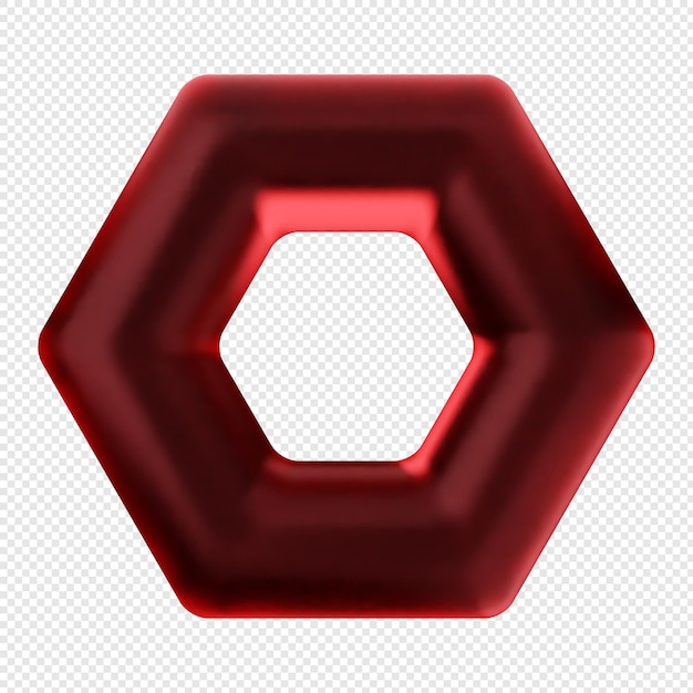 vidrio geométrico 3D de color rojo