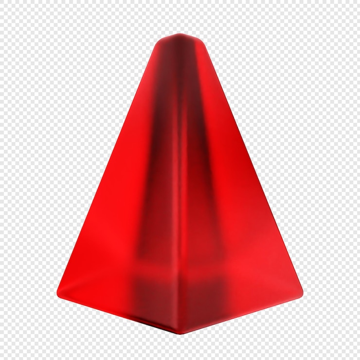 PSD vidrio geométrico 3d de color rojo